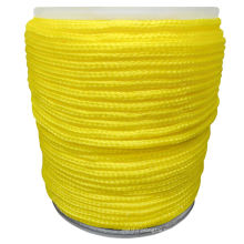 Polypropylene hollow braided rope  poly rope cordage yellow 6mm